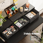 120CM Computer Desk with 3 Drawers Printer Shelf