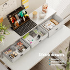120CM Computer Desk with 3 Drawers Printer Shelf