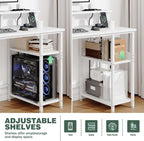 120CM Computer Desk with 4 Drawers Power Outlets