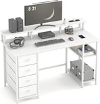120CM Computer Desk with 4 Drawers Power Outlets