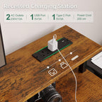 120CM Computer Desk with 4 Drawers Power Outlets