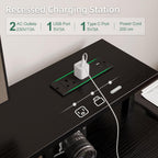 120CM Computer Desk with 4 Drawers Power Outlets