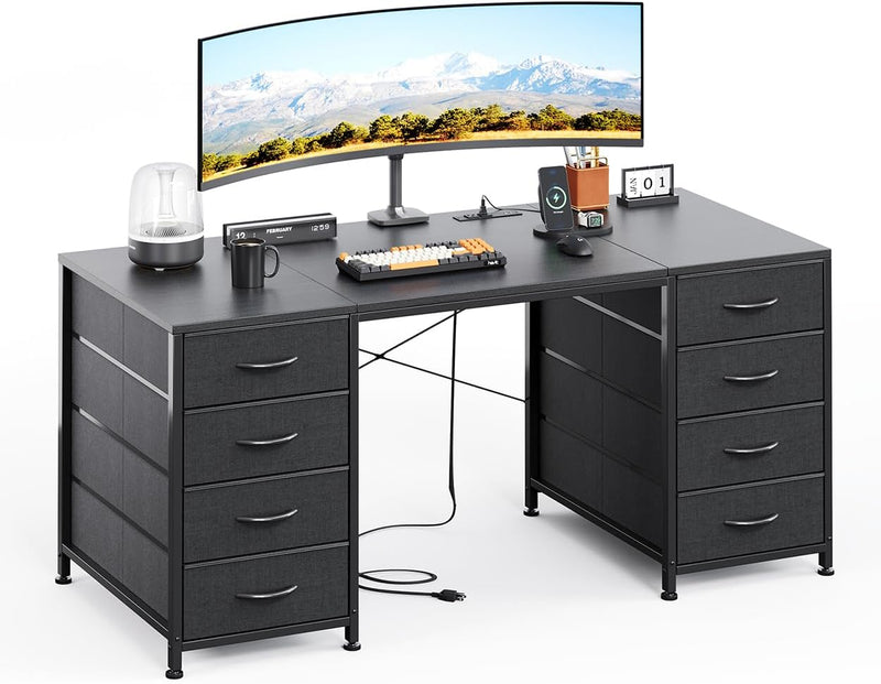 120CM Computer Desk with 8 Drawers Home Office