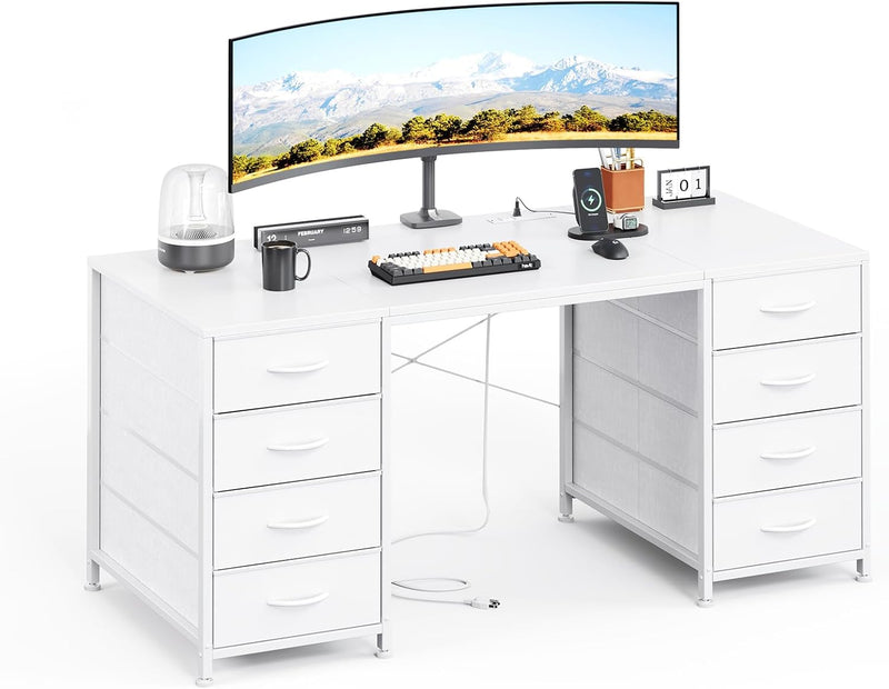 120CM Computer Desk with 8 Drawers Home Office