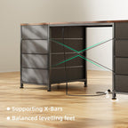 120CM Computer Desk with 8 Drawers Home Office