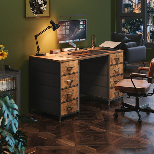 120CM Computer Desk with 8 Drawers Home Office