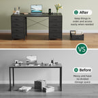 120CM Computer Desk with 8 Drawers Home Office