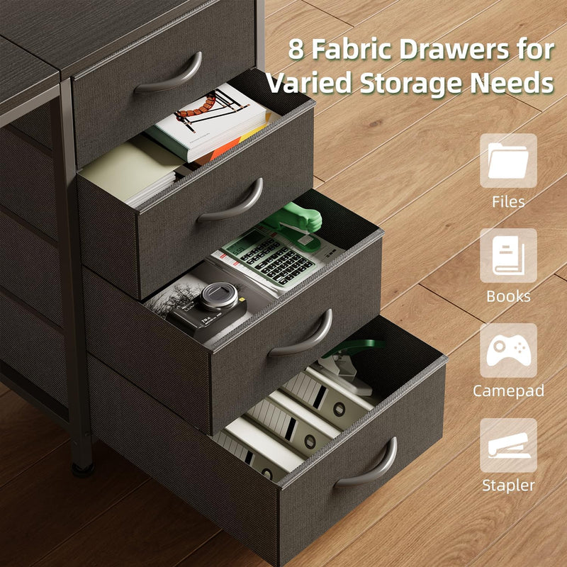 120CM Computer Desk with 8 Drawers Home Office