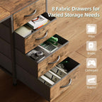 120CM Computer Desk with 8 Drawers Home Office