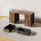 120CM Computer Desk with 8 Drawers Home Office