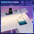 120CM Corner Desk with 3 Drawers Power Outlets