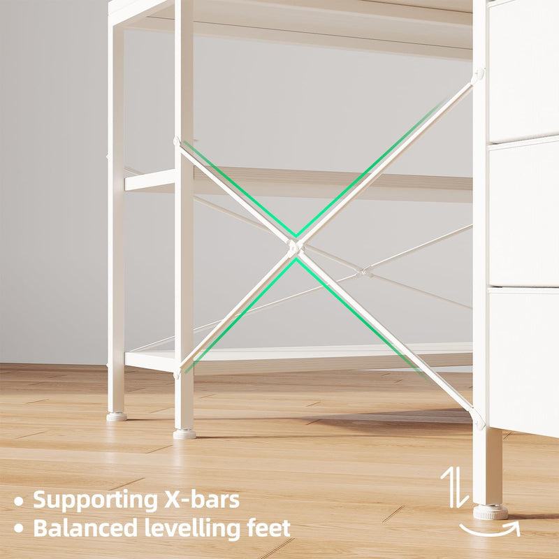 120CM Corner Desk with Drawers Reversible L Shaped