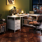120CM Corner Desk with Drawers Reversible L Shaped