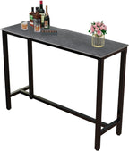 120CM Rectangular Bar Table Sintered Stone Marble Top