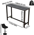 120CM Rectangular Bar Table Sintered Stone Marble Top