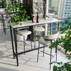 120CM Rectangular Bar Table Sintered Stone Marble Top