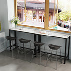 120CM Rectangular Bar Table Sintered Stone Marble Top