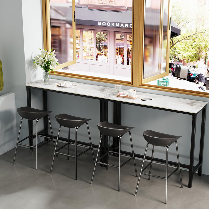 120CM Rectangular Bar Table Sintered Stone Marble Top