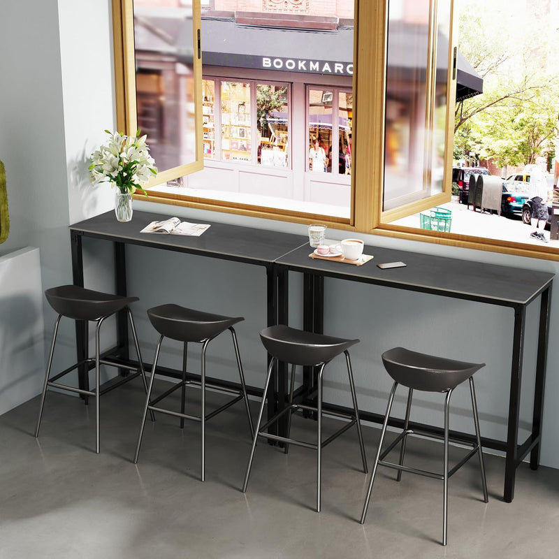 120CM Rectangular Bar Table Sintered Stone Marble Top