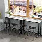 120CM Rectangular Bar Table Sintered Stone Marble Top
