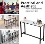 120CM Rectangular Bar Table Sintered Stone Marble Top