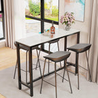 120CM Rectangular Bar Table Sintered Stone Marble Top
