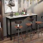 120CM Rectangular Bar Table Sintered Stone Marble Top