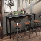 120CM Rectangular Bar Table Sintered Stone Marble Top