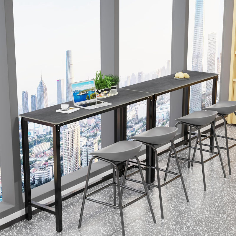 120CM Rectangular Bar Table Sintered Stone Marble Top