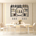 120CM Wine Rack Wall Mounted 3-Tiers Iron