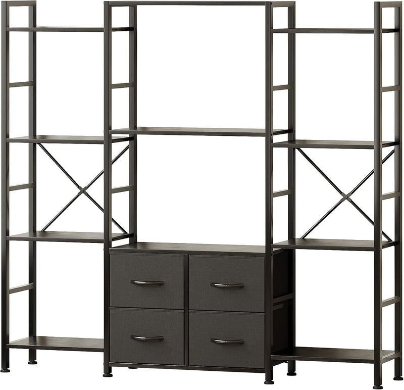120W X142h Cm Triple Book Shelf 4 Tier