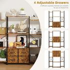 120W X142h Cm Triple Book Shelf 4 Tier