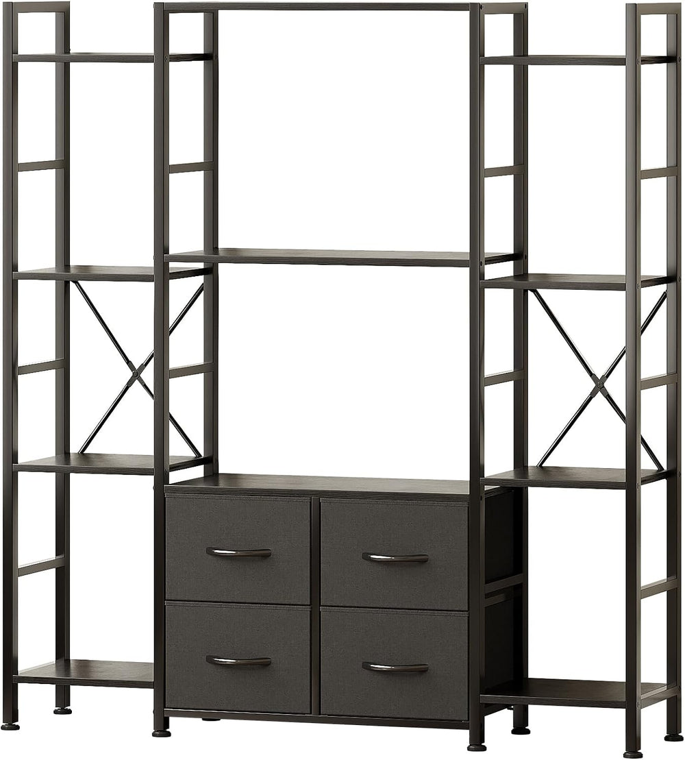 120W X142h Cm Triple Book Shelf 4 Tier