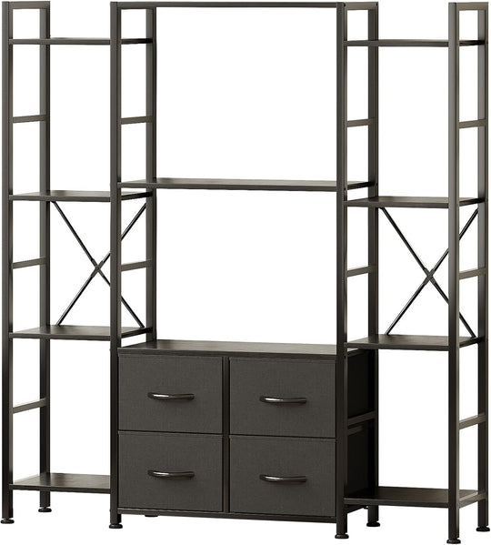 120W X142h Cm Triple Book Shelf 4 Tier