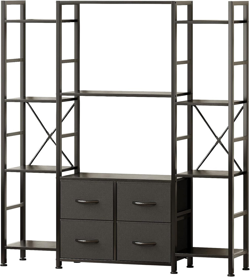 120W X142h Cm Triple Book Shelf 4 Tier