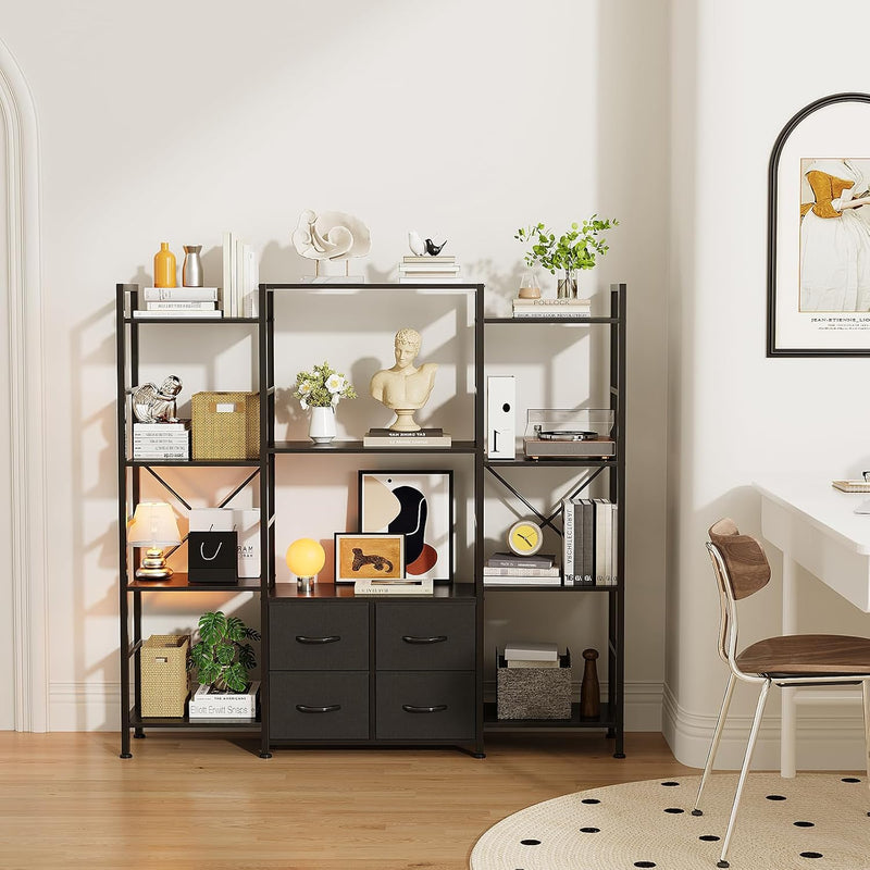 120W X142h Cm Triple Book Shelf 4 Tier