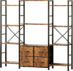 120W X142h Cm Triple Book Shelf 4 Tier