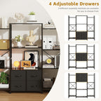 120W X142h Cm Triple Book Shelf 4 Tier