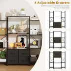 120W X142h Cm Triple Book Shelf 4 Tier
