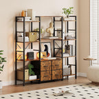 120W X142h Cm Triple Book Shelf 4 Tier