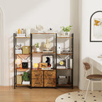 120W X142h Cm Triple Book Shelf 4 Tier