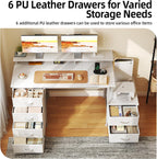 128CM Desk with Fabric File Cabinet Computer Shelves
