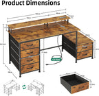 128CM Desk with Fabric File Cabinet Computer Shelves
