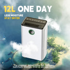 12L Day Dehumidifier for Home Smart Humidity Control