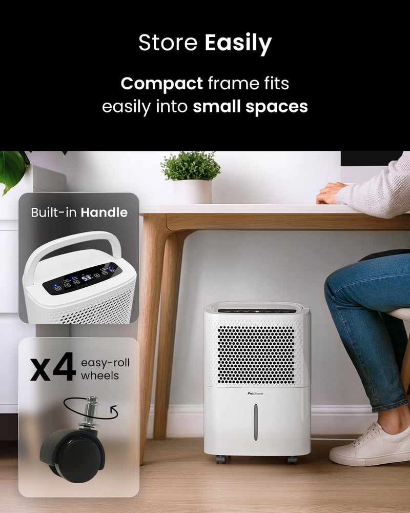 12L Day Dehumidifier with Automatic Humidity Sensor Display