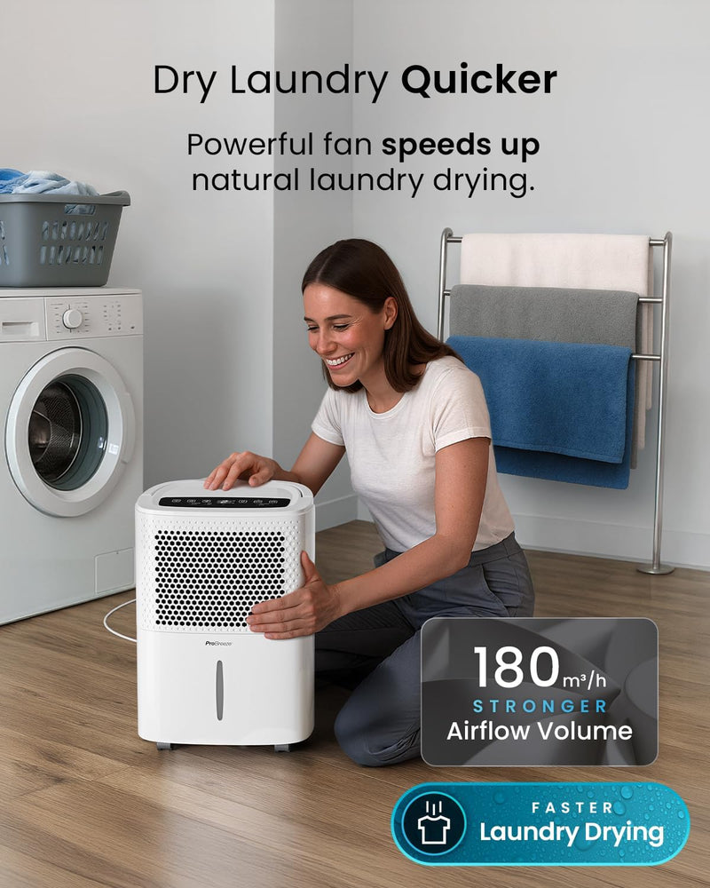 12L Day Dehumidifier with Automatic Humidity Sensor Display