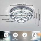 13.8 Inch Flush Mount Ceiling Light Modern Crystal