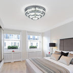13.8 Inch Flush Mount Ceiling Light Modern Crystal