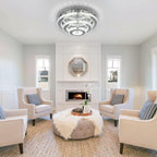 13.8 Inch Flush Mount Ceiling Light Modern Crystal