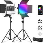 13" LED Video Light Panel Kit Dimmable Bi (2 Pack)
